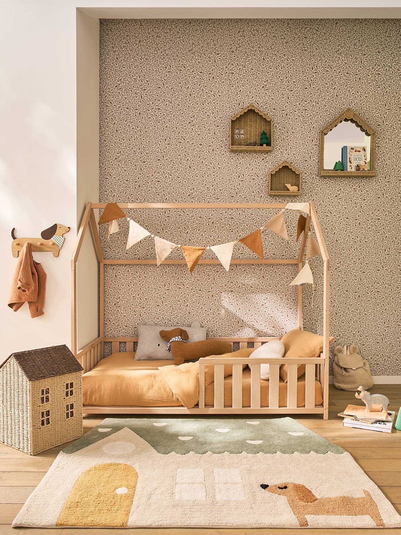 Lit cabane enfant 70×140 cm bois miniature 2