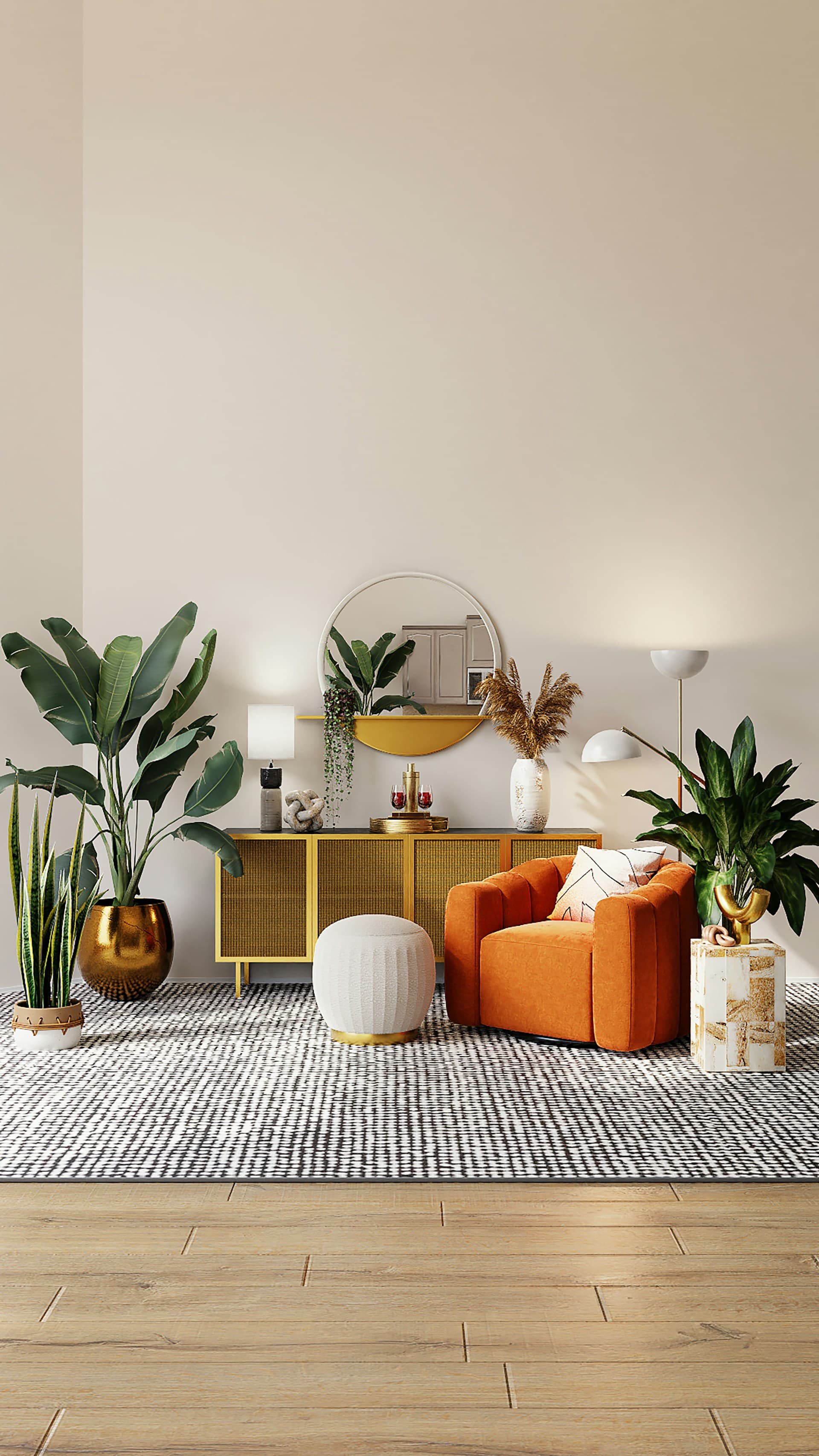 Chambre enfant avec lit cabane en bois, ambiance lumineuse et chaleureuse