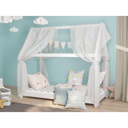 Lit cabane COTTON 160 × 80 cm pin blanc