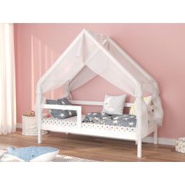 Lit cabane PEACE 160 × 80 cm pin blanc